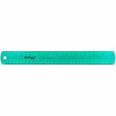 Westcott Transparent Jeweltone 12" Plastic Ruler 12" Length x 1" Width - 1/16 Graduations - Metric, Imperial Measuring System - Plastic - Assorted - 1 Each