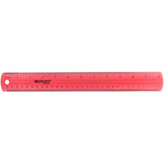 Westcott Transparent Jeweltone 12" Plastic Ruler 12" Length x 1" Width - 1/16 Graduations - Metric, Imperial Measuring System - Plastic - Assorted - 1 Each