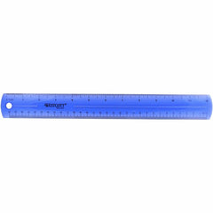 Westcott Transparent Jeweltone 12" Plastic Ruler 12" Length x 1" Width - 1/16 Graduations - Metric, Imperial Measuring System - Plastic - Assorted - 1 Each