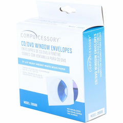 Compucessory CD/DVD White Window Envelopes CD/DVD - 5" Width x 5" Length - White - 100 / Box