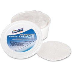 Genuine Joe Pre-moistened Hand Cleaning Pads 3" Roll Diameter - WhitePack - 50/Pack - 1 Each