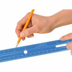 Westcott 12" Plastic Ruler 12" Length - 1/16 Graduations - Imperial, Metric Measuring System - Plastic - Assorted - 1 Each