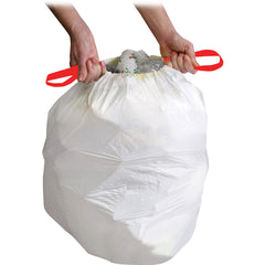 Genuine Joe Flexible Drawstring Trash Can Liners Small Size - 13 gal Capacity - 25.13" Length x 24" Width x 0.90 mil (23 Micron) Thickness - Low Density - Drawstring Closure - White - Resin - 60/Box - 1 / Carton
