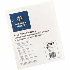 Business Source Buff Stock Ring Binder Indexes