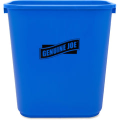 Genuine Joe 28-1/2 Quart Recycle Wastebasket 7.13 gal Capacity - Rectangular - 15" Height x 14.5" Width x 10.5" Depth - Blue, White - 1 Each