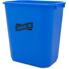 Genuine Joe 28-1/2 Quart Recycle Wastebasket 7.13 gal Capacity - Rectangular - 15" Height x 14.5" Width x 10.5" Depth - Blue, White - 1 Each