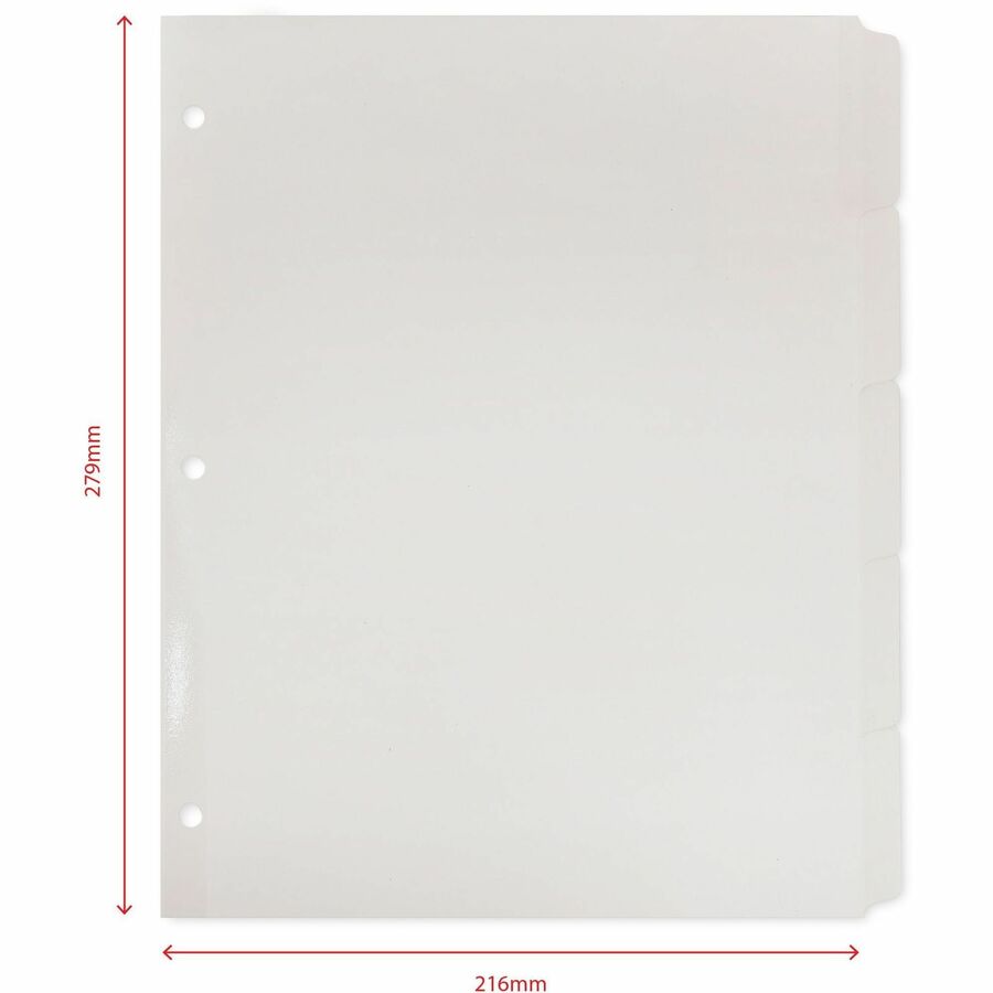 Business Source 3-Ring 5-Tab Erasable Tab Indexes
