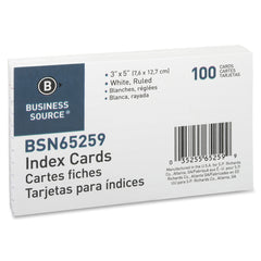 Business Source Ruled Index Cards 5" Width x 3" Length - 100 / Pack
