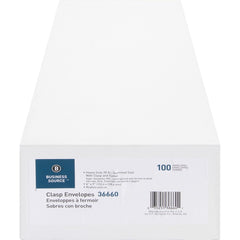 Business Source Heavy-duty Metal Clasp Envelopes Clasp - #55 - 6" Width x 9" Length - 28 lb - Clasp - Kraft - Kraft - 100 / Box