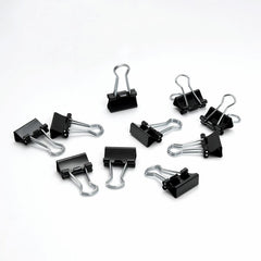 Business Source Fold-back Binder Clips Mini - 0.6" Width - 0.25" Size Capacity - for Paper - Black - Steel - 1 Dozen