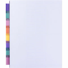 Business Source 3-Hole Poly Insert Index Dividers 8 Print-on Tab(s) - 8.5" Divider Width x 11" Divider Length - Letter - Plastic Divider - Multicolor Tab(s) - Insertable - 8 / Set