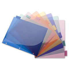 Business Source 3-Hole Poly Insert Index Dividers 8 Print-on Tab(s) - 8.5" Divider Width x 11" Divider Length - Letter - Plastic Divider - Multicolor Tab(s) - Insertable - 8 / Set