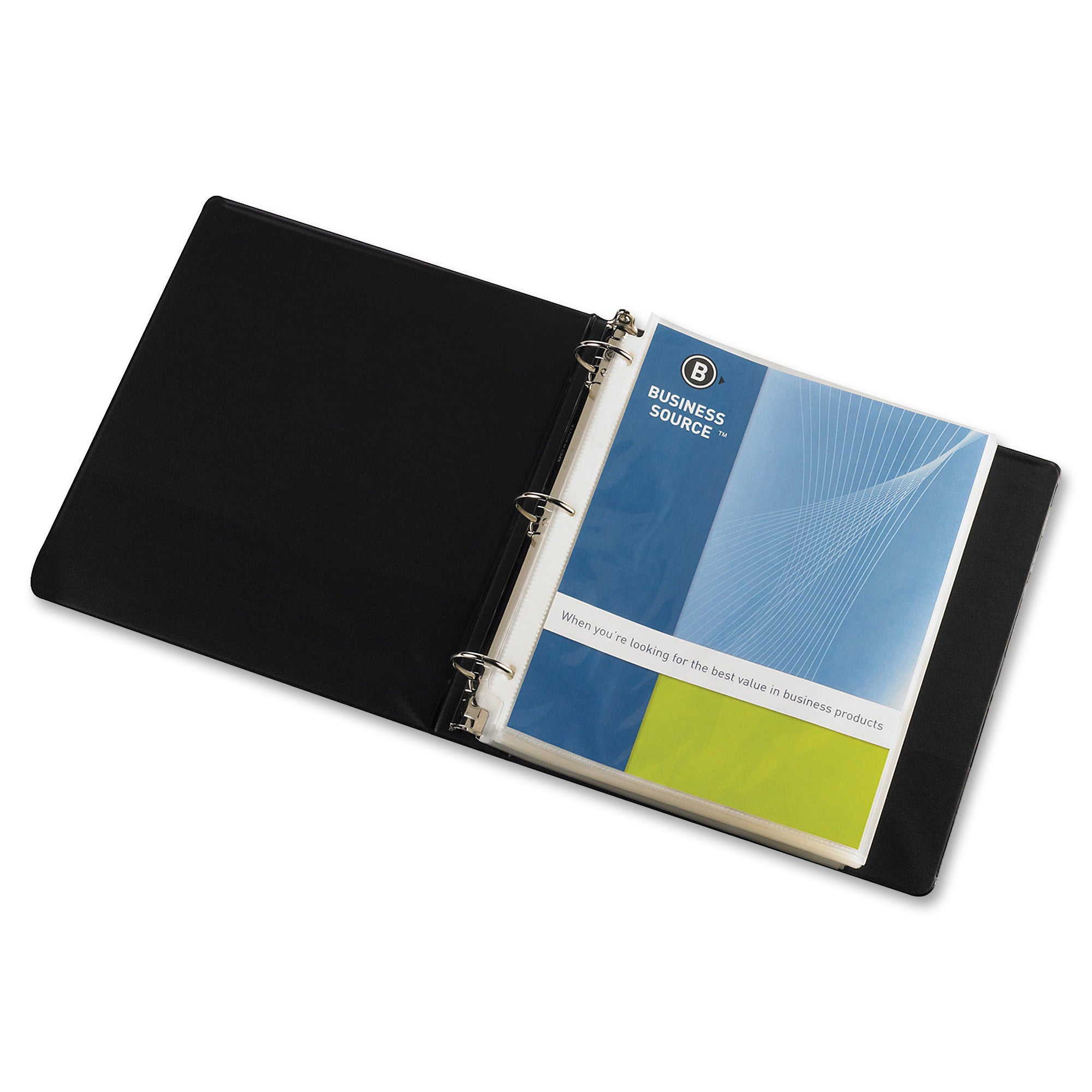 Business Source Sheet Protectors 2.4 mil Thickness - For Letter 8 1/2" x 11" Sheet - 3 x Holes - Ring Binder - Top Loading - Rectangular - Clear - Polypropylene - 50 / Pack