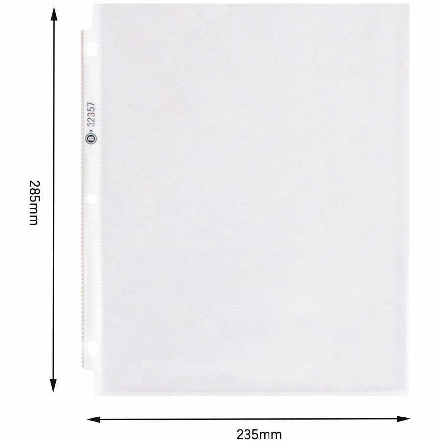 Business Source Sheet Protectors 2.4 mil Thickness - For Letter 8 1/2" x 11" Sheet - 3 x Holes - Ring Binder - Top Loading - Rectangular - Clear - Polypropylene - 50 / Pack