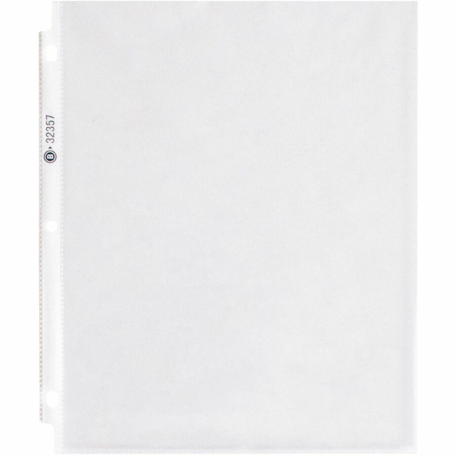 Business Source Sheet Protectors 2.4 mil Thickness - For Letter 8 1/2" x 11" Sheet - 3 x Holes - Ring Binder - Top Loading - Rectangular - Clear - Polypropylene - 50 / Pack