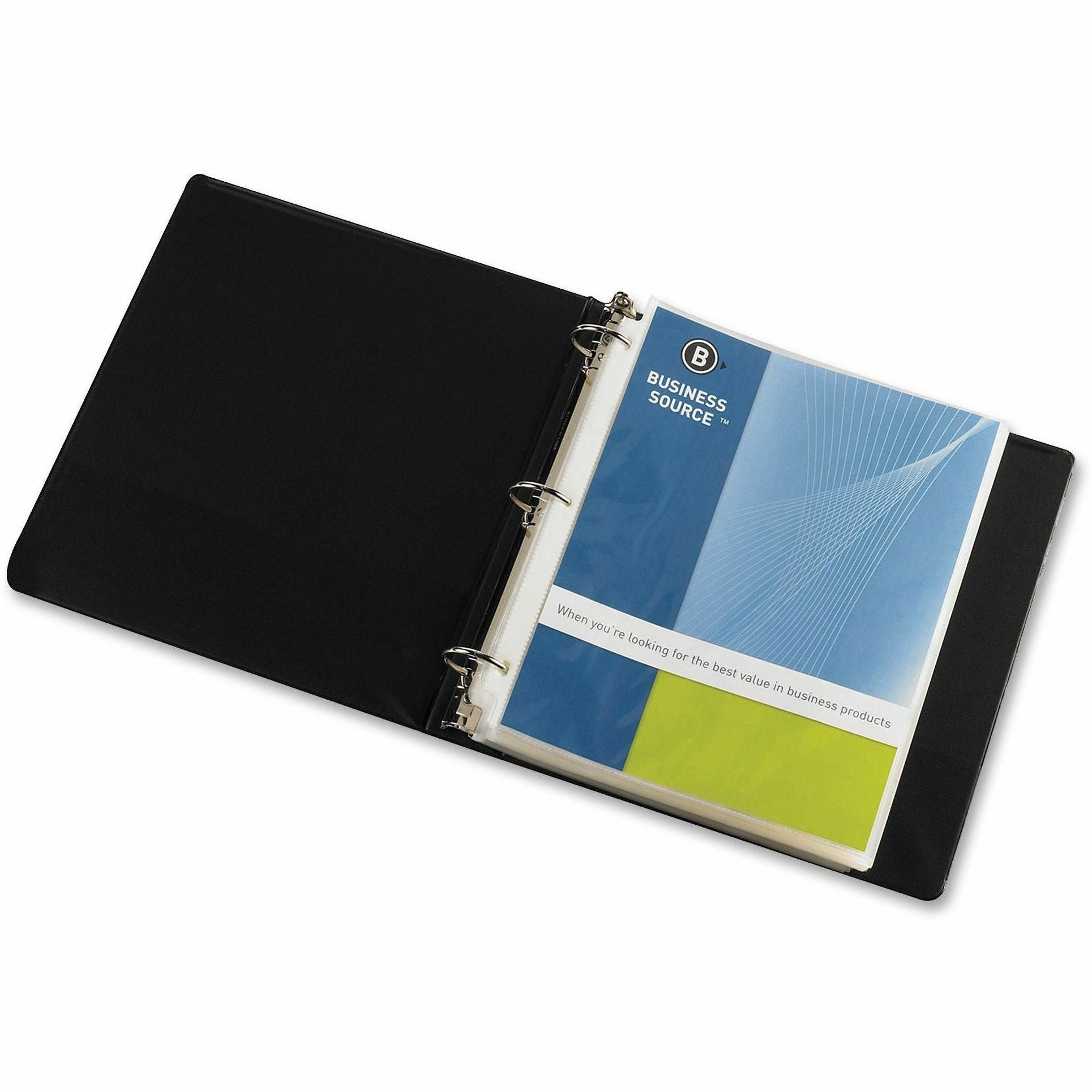 Business Source Sheet Protectors 5 mil Thickness - For Letter 8 1/2" x 11" Sheet - 3 x Holes - Ring Binder - Top Loading - Rectangular - Clear - Polypropylene - 50 / Box
