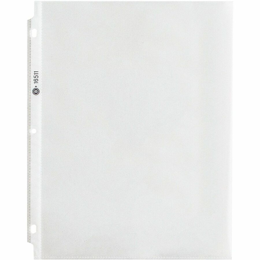 Business Source Sheet Protectors 5 mil Thickness - For Letter 8 1/2" x 11" Sheet - 3 x Holes - Ring Binder - Top Loading - Rectangular - Clear - Polypropylene - 50 / Box