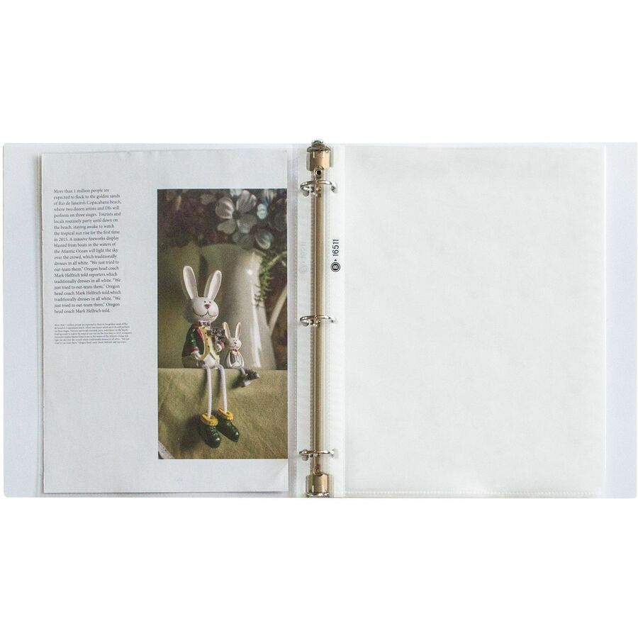 Business Source Sheet Protectors 5 mil Thickness - For Letter 8 1/2" x 11" Sheet - 3 x Holes - Ring Binder - Top Loading - Rectangular - Clear - Polypropylene - 50 / Box