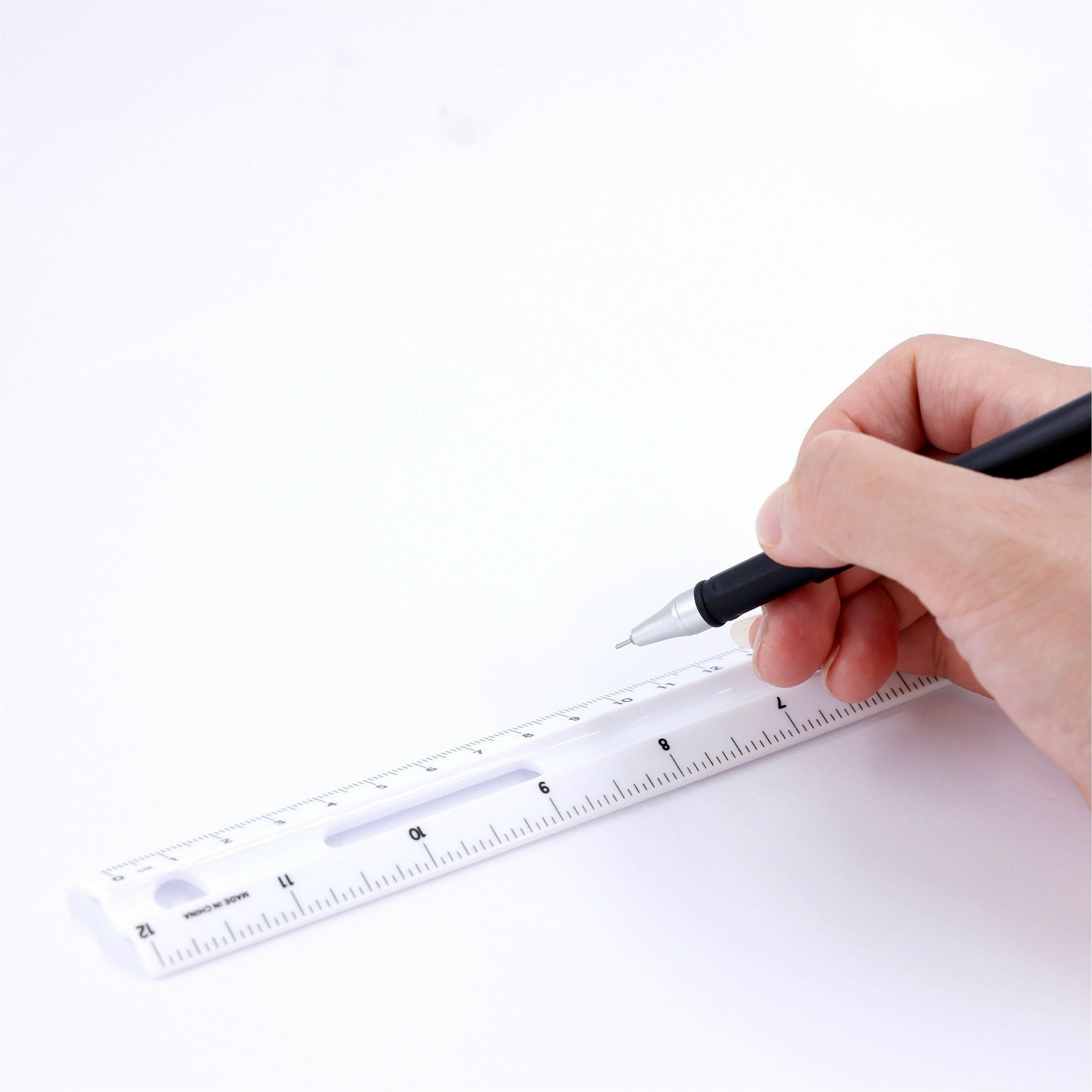Business Source 12" Ruler 12" Length x 1.3" Width - 1/16 Graduations - Metric, Imperial Measuring System - Plastic - White - 1 Each