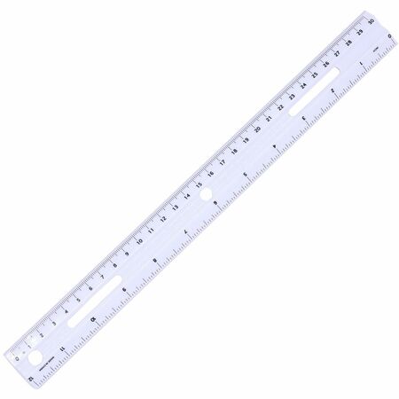 Business Source 12" Ruler 12" Length x 1.3" Width - 1/16 Graduations - Metric, Imperial Measuring System - Plastic - White - 1 Each