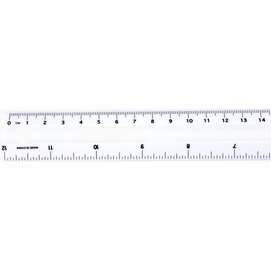 Business Source 12" Ruler 12" Length x 1.3" Width - 1/16 Graduations - Metric, Imperial Measuring System - Plastic - White - 1 Each