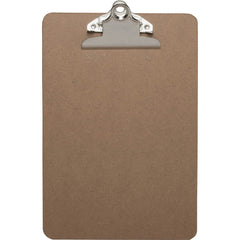 Business Source Mini Clipboard with Standard Metal Clip Standard - 6" x 9" Sheet Size - Hardboard - Brown - 1 Each