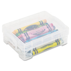 Super Stacker Crayon Box External Dimensions: 4.8" Width x 3.5" Depth x 1.6" Height - 24 x Crayon - Stackable - Plastic - Clear - For Crayon - 1 Each