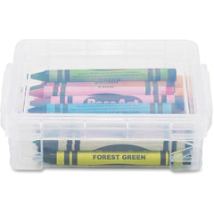 Super Stacker Crayon Box External Dimensions: 4.8" Width x 3.5" Depth x 1.6" Height - 24 x Crayon - Stackable - Plastic - Clear - For Crayon - 1 Each