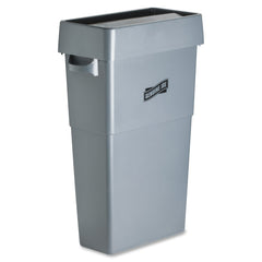 Genuine Joe Space-Saving Container Swing Lid Rectangular - Gray - 1 Each