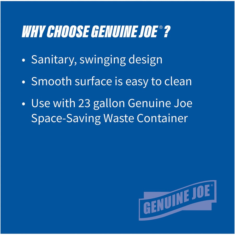 Genuine Joe Space-Saving Container Swing Lid Rectangular - Gray - 1 Each