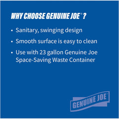 Genuine Joe Space-Saving Container Swing Lid Rectangular - Gray - 1 Each