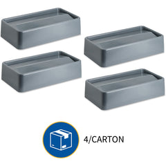 Genuine Joe Space-Saving Container Swing Lid Rectangular - Gray - 1 Each