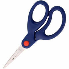 Sparco Bent Handle 5" Kids Scissors 5" Overall Length - Stainless Steel - Pointed Tip - Blue - 1 Each