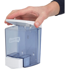 Genuine Joe 30 oz Soap Dispenser Manual - 30 fl oz Capacity - See-through Tank, Water Resistant, Soft Push - 1 Each