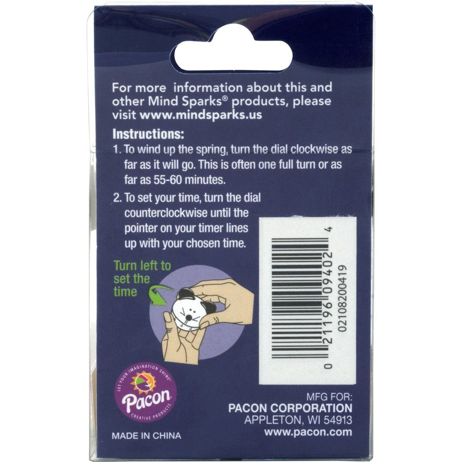 Mind Sparks Classroom Timer 1 Hour - For Classroom - Black, White