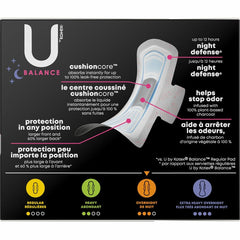 U by Kotex Ultra Thin Overnight Pads With Wings - Individually Wrapped, Anti-leak, Absorbent, Odor-absorbing - 13/Box - 1 Each