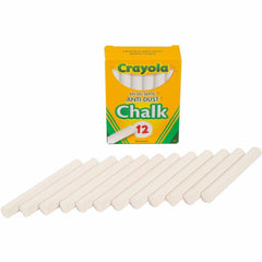 Crayola Anti-Dust Chalk 3.3" Length x 0.4" Diameter - White - Non-toxic - 12 / Box