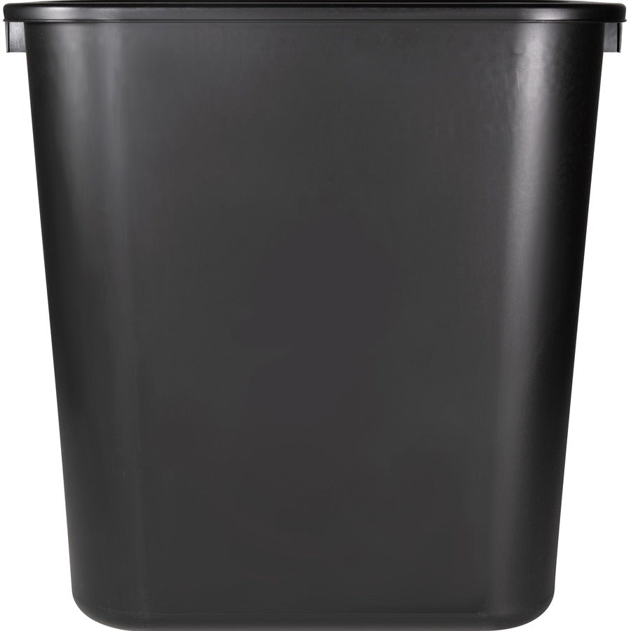 Sparco Rectangular Wastebasket 7 gal Capacity - Rectangular - 15" Height x 14.5" Width x 10.5" Depth - Polyethylene - Black - 1 Each
