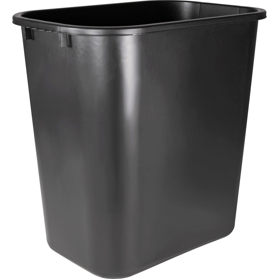 Sparco Rectangular Wastebasket 7 gal Capacity - Rectangular - 15" Height x 14.5" Width x 10.5" Depth - Polyethylene - Black - 1 Each