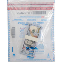 FraudStopper Tamper Evident Deposit Bag, 9"W x 12"H, Clear, 100/Pack