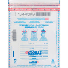FraudStopper Tamper Evident Deposit Bag, 9"W x 12"H, Clear, 100/Pack