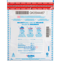 FraudStopper Tamper Evident Deposit Bag, 9"W x 12"H, Clear, 100/Pack