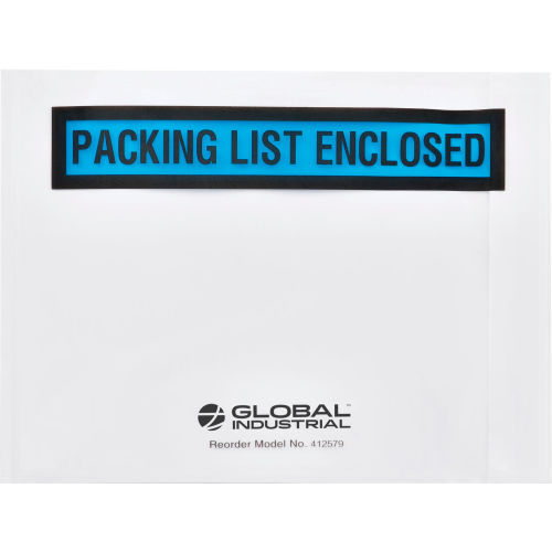Packing List Envelopes W/Print, 4-1/2"L x 5-1/2"W, Blue, 1000/Pack
