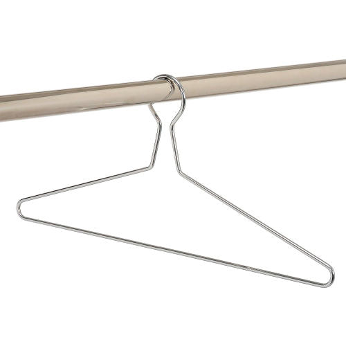 Interion Closed Loop Coat Hangers - Heavy Duty Chrome - Anti-Theft - 6 Pack