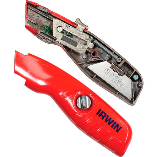 Irwin 2088600 Self-Retracting Safety Utility Knife with Ergonomic No-Slip Handle