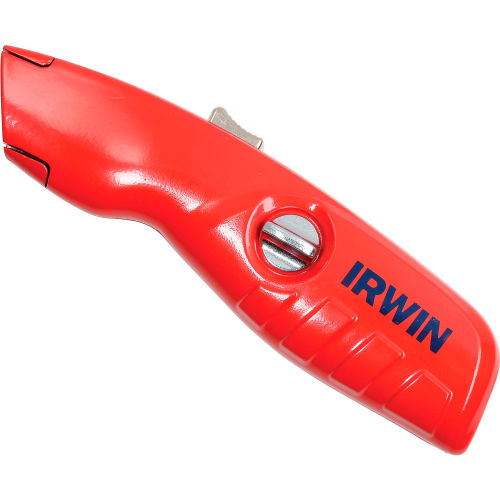 Irwin 2088600 Self-Retracting Safety Utility Knife with Ergonomic No-Slip Handle