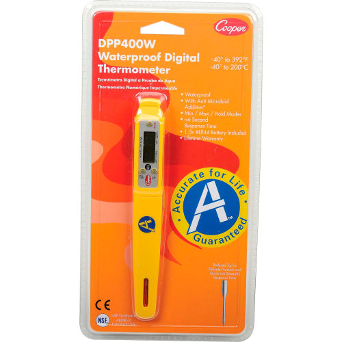 Cooper-Atkins DPP400W - Digital Thermometer, Waterproof, Pen Style, Auto Shut-Off